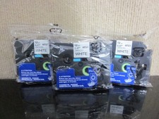3 Pack Laminated Tape 12mm 0.47 White Compatible With Brother New picture
