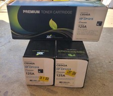 3Pk Color Combo Compatible for HP 125A CB540A CB542A B Y Toner CP1215 Open Box picture