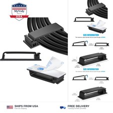 XHF 100 PCS Self Adhesive Cable Clips(L) Black,Wire Clips Cable Management Wi... picture