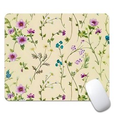 Square Mouse Pad Flower Branch Pattern Gaming Desk Soft NonSlip Mat picture