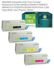 C822 Toner Cartridge Replacement for OKI Okidata Printer 4pk 4 Colors 44844616 picture