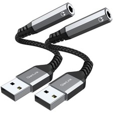 USB to 3.5Mm Jack Audio Adapter (2-Pack), USB to Audio Jack Adapter Headset, USB picture
