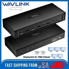 WAVLINK Laptop Docking Station 5 Monitor DisplayLink DL7400 USB Dock 3 HDMI 2 DP picture