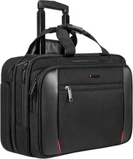 17.3 Inch Rolling Laptop Bag for Women/Men, Black picture