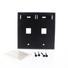Leviton 42080-2EP Black Quickport 2-Port 2-Gang Wallplate with ID Window picture
