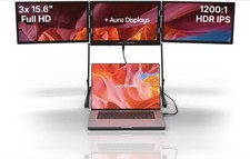 AURA DISPLAYS TRIPLE AERO 15.6 INCH PRO MAX PORTABLE TRIPLE MONITOR EXTENDER picture