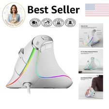M504 White Wired Vertical Mouse - Ergonomic Optical with 4 Adjustable DPI Levels picture