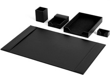 5 Piece Leather Desk Pad Set with Side Rails 30