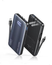 45W Fast Charging Portable Charger, 10000mAh with Built in Wall Plug | Black picture