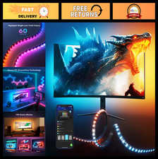 RGBIC LED Gaming Monitor Backlight, 27-34 Inch PC Light Strip, Color Changing Am picture