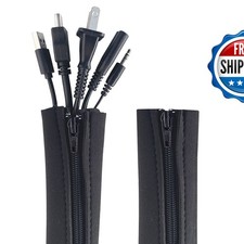 Wrap-It Storage Zipper Cable Sleeve Black 36 inch 2-Pack picture