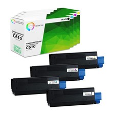 TCT 4PK Oki C610 Color Toner Cartridge Set For Okidata C610 C610n printer series picture