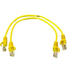 (LOT OF 2) LEGRAND VS 1FT YELLOW BOOTED C6 28AWG CM picture