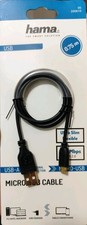 Hama Micro USB/USB-A Cable Super Soft Slim 0.75 m Black Gold Plated picture