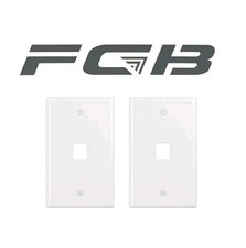2x New FGB 1-Port Keystone Wall Plate Low-Profile Single Gang For RJ45, HDMI  picture