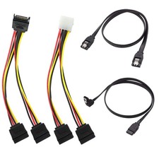SATA III 6Gbps 15Pin Splitter Cable 4Pack for SSD HDD Optical Drives picture