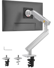 NB Single Computer Monitor Mount Stand Up to 32 Inch Spring Arm VESA A5 Silver picture