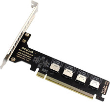 CY Adapter Pci-Express 4.0 PCIE 16X Detachable to Four Oculink SFF-8612 SFF-8611 picture