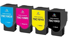78C10 Toner Cartridge 4-Pack for Lexmark CS421 CS521 CS622 CX421 CX522 CX625 picture