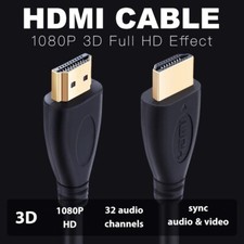HDMI Cable High speed 1080p 3D gold plated for HDTV XBOX PS3 computer Black 1.5M picture