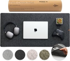 Nordik Large Felt Desk Mat - Charcoal - 35 x 17 inch - Full Desk Keyboard Mat... picture