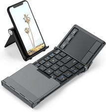 Foldable Bluetooth Keyboard with Touchpad for Phone Tablet Dark Grey IC-BK08 picture