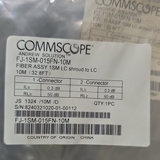​CommScope FJ-1SM-015FN-10M Fiber Patch Cable LC Shroud to LC 10M 32.8FT JS 1324 picture