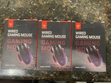 Lot of 3 Pictek PC278A Wired Gaming Mouse RGB 8000 DPI Programmable Buttons NEW picture