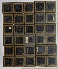 30x Intel Pentium MMX CPU Processor Lot Gold Pins Vintage Gold Recovery P166 P20 picture