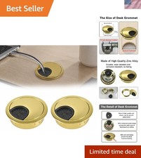 Metal Desk Grommet 2 Inch 50 mm Pack of 2-Bronze Zinc Alloy Metallic Desk Cor... picture