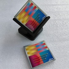  Apple Lisa Framed Ceramic Coasters (4 Pack) & Black Display Rack picture