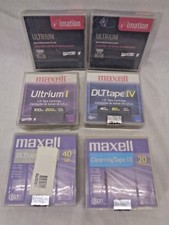 Lot of 5 DLT Tapes Imation 200GB - Maxell 200GB/100GB/40GB + Cleaning Tape picture