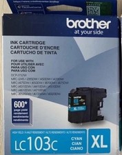 Brother Genuine Innobella LC103C High Yield Cyan Ink Cartridge EXP 5/22 picture