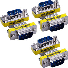 6-Pack 9Pin RS232 Serial Cable DB9 Male to Male Mini Gender Changer Adapter Coup picture