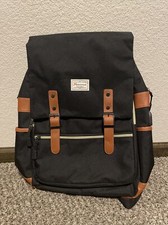 Modoker Black Laptop Backpack Fashion Bag Brown Buckles picture