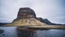 Landscape rock formation cliff iceland river rocks Custom Gaming Mat Desk picture