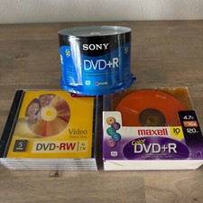 65 New Sealed DVD's 50 Pack Sony +R Maxell 10 Pack +R imation 5 Pack -RW picture