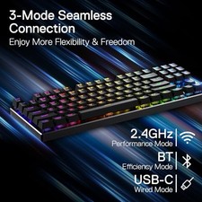 BLACK - REDRAGON K660RGB-PRO (K556 TKL) WIRELESS GAMING KEYBOARD, 80% 87 KEYS picture