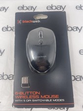 Blackweb 6-Button 5 DPI Setting Wireless Mouse, Black picture