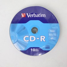 Verbatim CD-R 10 Pack 700MB 80Min 52x Blue New Recordable Spindle 96250 picture