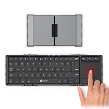 iClever Keyboard Folding Bluetooth USB Touch Pad IC-BK08 Dark Gray japan picture