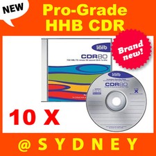 10 x NEW HHB CDR-80 Silver Pro-Grade 700MB/80 Min Recordable Blank CD Discs picture