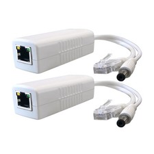 2-Pack Gigabit PoE Splitter Converter, 12V DC Output, IEEE 802.3 af/at white picture