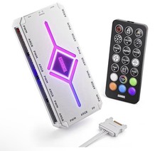 2 PACK 20+Exclusive Custom Lighting] ASH-S1 ARGB Fan Hub, Unique Color-Learning picture