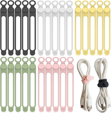 Organizador de Cables de Silicona Kit 25 Pzs Ataduras Reutilizables 5 Colores picture