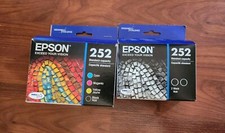 Two Genuine Epson 252 Black & Color Ink Cartridges Expired: 2022 New & Sealed picture