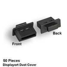 KNTK Bag of 50pcs DisplayPort Socket Anti Dust Cover Protector with Handle Black picture