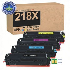 Compatible HP 218X 4PK CMYK Toner Cartridges w/ Chip Fits 3201dw 3301sdw 3301fdw picture