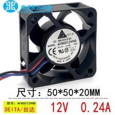 Delta AFB0512VHD 5020 DC12V 0.24A 3-Wire Silent Cooling Fan picture