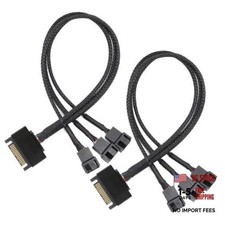 Gebildet 2pcs SATA to 3 Way 3 Pin / 4 Pin PMW 12V PC Case Fan Power SATA 1 to 3 picture